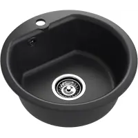 Мойка мрамор ЭкоМ М-435 1 чаша D-435мм цвет черный арт. М-435.308