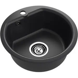 Мойка мрамор ЭкоМ М-435 1 чаша D-435мм цвет черный арт. М-435.308